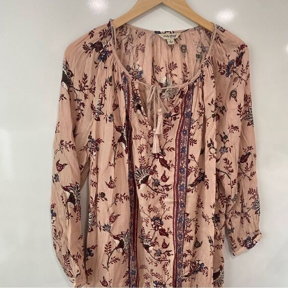 Lucky brand long sleeve boho floral dress size large - Picture 6 of 6